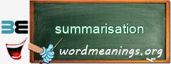 WordMeaning blackboard for summarisation